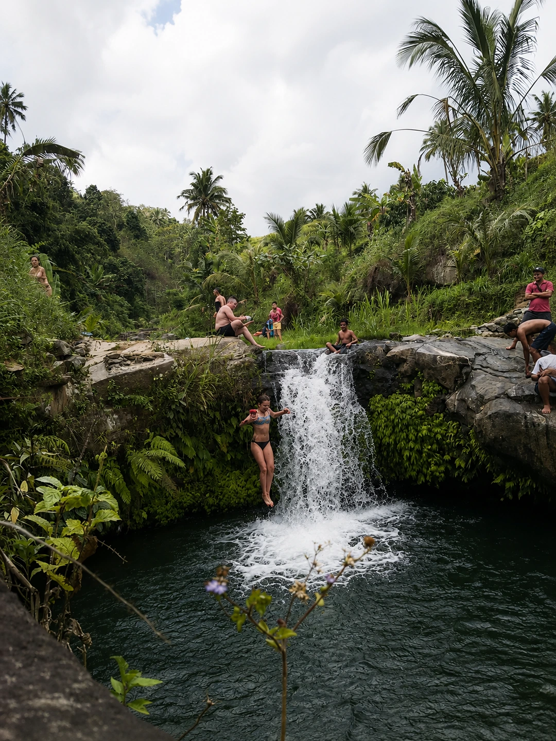 Optional cliff jumping at Sekumpul Waterfall