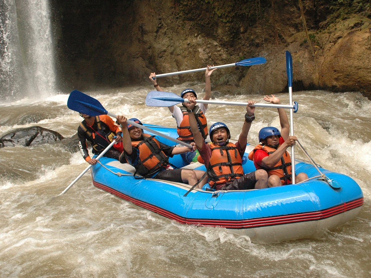 Exciting Class II–III rapids on the Telaga Waja River