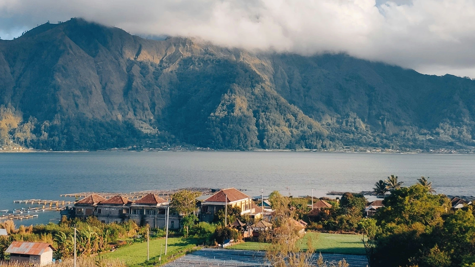 lake batur and hot spring in kintamani bali