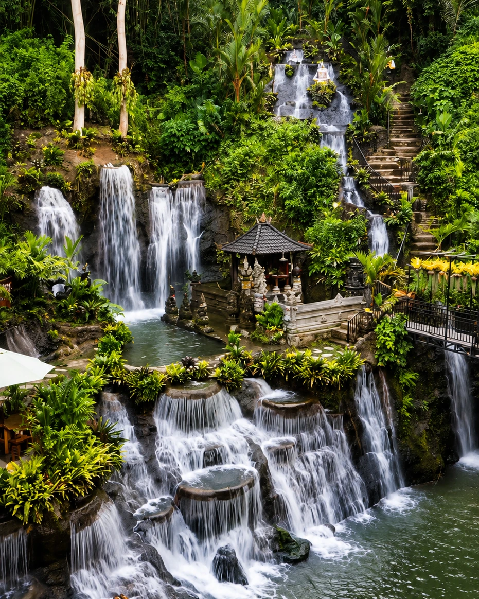 Hidden Poh Gading Waterfall near Ubud Bali
