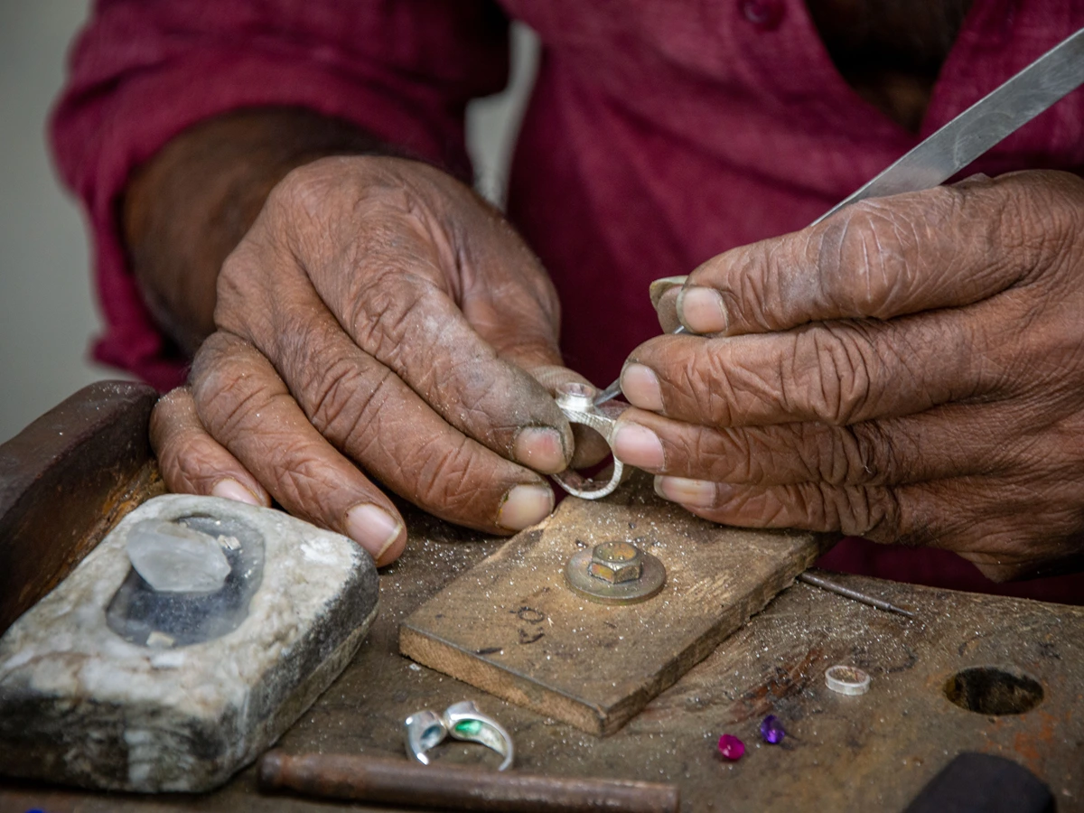 Traditional silver craftsmanship at Celuk Silver Village