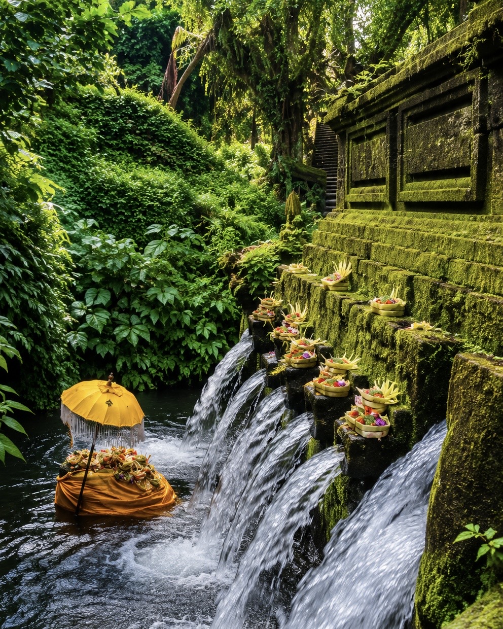 Holy spring purification ceremony in Bali